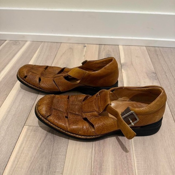 VINTAGE MADE IN BRAZIL Johnson and Murphy leather sandal shoes Sz 11